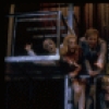 Actors Annie McGreevey (Back L), Barbara Barrie (Seated L), Jane Russell (Seated R), Susan Browning (3R) & Larry Kert (Bottom) w. cast in a scene fr. the first replacement cast of the Broadway musical "Company." (New York)