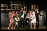 Actors (L-R) Ann Johnson, Gary Krawford, Jane A. Johnston, George Wallace, George Chakiris, Del Hinkley, Marti Stevens, Marian Hailey & Robert Goss in a scene fr. the tour of the Broadway musical "Company." (Toronto)