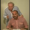 Actors (L-R) Carroll O'Connor & Gary Klar in a rehearsal shot fr. the Broadway play "Brothers." (New York)