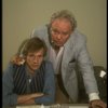 Actors (L-R) Dennis Christopher & Carroll O'Connor in a rehearsal shot fr. the Broadway play "Brothers." (New York)