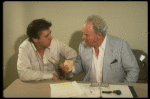 Actors (L-R) Paul Gleason (who left the production during rehearsals) & Carroll O'Connor in a rehearsal shot fr. the Broadway play "Brothers." (New York)