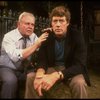 Actors (L-R) Carroll O'Connor & Frank Converse in a scene fr. the Broadway play "Brothers." (New York)