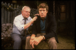 Actors (L-R) Carroll O'Connor & Frank Converse in a scene fr. the Broadway play "Brothers." (New York)