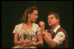 Actors Derek Jacobi & Jenny Agutter in a scene fr. the Broadway play "Breaking the Code." (New York)