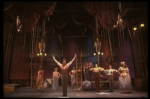 Actor Jim Dale (C) w. cast in a scene fr. the Broadway musical "Barnum." (New York)