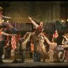 Actor Harvey Evans (C) w. cast in a scene fr. the Bus & Truck tour of the Broadway musical "Barnum." (New York)