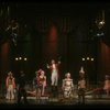Actor Harvey Evans (C) w. cast in a scene fr. the Bus & Truck tour of the Broadway musical "Barnum." (New York)
