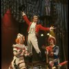 Actor Harvey Evans (C) w. cast in a scene fr. the Bus & Truck tour of the Broadway musical "Barnum." (New York)