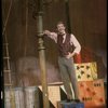 Actor Harvey Evans in a scene fr. the Bus & Truck tour of the Broadway musical "Barnum." (New York)