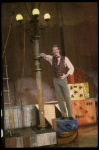 Actor Harvey Evans in a scene fr. the Bus & Truck tour of the Broadway musical "Barnum." (New York)