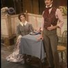 Actors Jan Pessano & Harvey Evans in a scene fr. the Bus & Truck tour of the Broadway musical "Barnum." (New York)