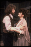 Actors Linda Ronstadt and Gary Morris in a scene from the New York Shakespeare Festival production of the musical "La Boheme." (New York)