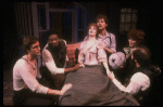 Actors (L-R) Howard McGillin, Keith David, Patti Cohenour, David Carroll, Cass Morgan & Neal Klein in a scene from the New York Shakespeare Festival production of the musical "La Boheme." (New York)