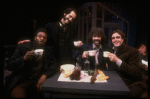 Actors (L-R) Keith David, Neal Klein, Gary Morris & Howard McGillin in a scene from the New York Shakespeare Festival production of the musical "La Boheme." (New York)