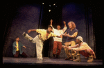 Actors in a scene fr. the Off-Broadway musical "Bring in the Morning." (New York)