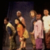 Actors in a scene fr. the Off-Broadway musical "Bring in the Morning." (New York)