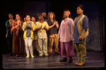 Actors in a scene fr. the Off-Broadway musical "Bring in the Morning." (New York)