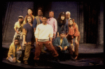 Actors in a scene fr. the Off-Broadway musical "Bring in the Morning." (New York)
