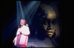 Actress in a scene fr. the Off-Broadway musical "Bring in the Morning." (New York)
