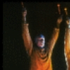 Scene fr. Off-Broadway theater piece "Blue Man Group." (New York)