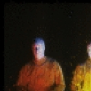 Scene fr. Off-Broadway theater piece "Blue Man Group." (New York)