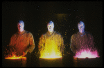 Scene fr. Off-Broadway theater piece "Blue Man Group." (New York)