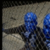Scene fr. Off-Broadway theater piece "Blue Man Group." (New York)