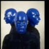 Scene fr. Off-Broadway theater piece "Blue Man Group." (New York)