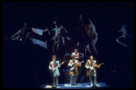 Cast performing as the Beatles in a scene fr. the Broadway entertainment "Beatlemania." (New York)