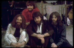 Performers (L-R) Joe Pecorino, Justin McNeill, Mitch Weissman & Leslie Fradkin as the Beatles in a scene fr. the Broadway entertainment "Beatlemania." (New York)