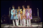 Performers (L-R) Mitch Weissman, Justin McNeill, Leslie Fradkin & Joe Pecorino as the Beatles in a scene fr. the Broadway entertainment "Beatlemania." (New York)