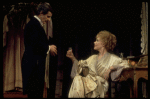 Actors Glynis Johns & William Daniels in a scene fr. the first replacement cast of the Broadway musical "A Little Night Music." (New York)