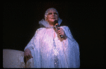 Singer Peggy Lee in a scene fr. the one-woman Broadway musical "Peg." (New York)