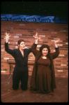 Actresses (L-R) Mo Gaffney & Kathy Najimy in a scene fr. the Off-Broadway play "The Kathy and Mo Show: Parallel Lives." (New York)