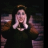 Actress Kathy Najimy in a scene fr. the Off-Broadway play "The Kathy and Mo Show: Parallel Lives." (New York)