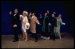 Actors (L-R) Peter Palmer, Carol Channing, Lee Roy Reams, Tamara Long, Brandon Maggart & Dody Goodman in a scene fr. the Broadway musical "Lorelei." (New York)
