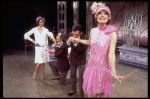 Actors (L-R) Tamara Long, Robert Fitch, John Mineo & Carol Channing in a scene fr. the Broadway musical "Lorelei." (New York)
