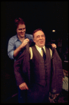 Actors (L-R) John Lithgow & George Rose in a scene fr. the Broadway play "My Fat Friend." (New York)