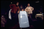 Actors (L-R) John Lithgow, Lynn Redgrave & George Rose in a scene fr. the Broadway play "My Fat Friend." (New York)