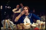 Actors (L-R) George Rose, John Lithgow & Lynn Redgrave in a scene fr. the Broadway play "My Fat Friend." (New York)
