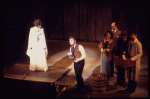 Actors (L-C) Rita Moreno & Robert Shaw in a scene fr. the Broadway musical "Gantry." (New York)