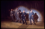 Actors (L-R) Bob Gorman, David Sabin, Zale Kessler & Ted Thurston in a scene fr. the Broadway musical "Gantry." (New York)