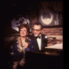 Actress Kaye Ballard & composer Arthur Siegel in a scene fr. her one-woman Off-Broadway musical "Hey Ma!." (New York)