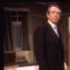 Actors (L-R) Patrick McGoohan, George N. Martin, Tracy Pollan & Rosemary Harris in a scene fr. the Broadway play "Pack of Lies." (New York)
