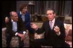 Actors (L-R) George N. Martin, Rosemary Harris & Patrick McGoohan in a scene fr. the Broadway play "Pack of Lies." (New York)