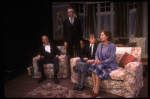 Actors (L-R) George N. Martin, Patrick McGoohan, Tracy Pollan & Rosemary Harris in a scene fr. the Broadway play "Pack of Lies." (New York)