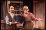 Actors Arny Freeman & Shelley Winters in a scene fr. the Broadway musical "Minnie's Boys." (New York)