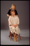 Actresses (Top-Bottom) Phyllis Somerville & Mercedes McCambridge in a publicity shot fr. the tour of the Broadway play "'Night, Mother." (New York)