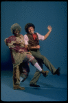 Actors Mike Burstyn & Lillias White in a publicity shot fr. the second replacement cast of the Broadway musical "Barnum." (New York)