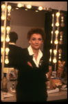 Actress Carole Shelley in her dressing room mirror during the first National tour of the Broadway play "Broadway Bound." (Baltimore)
